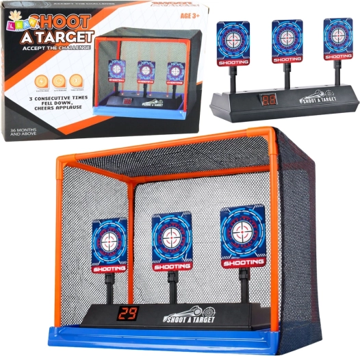 Elektronický terč na streľbu s digitálnym počítadlom a ochrannou sieťou