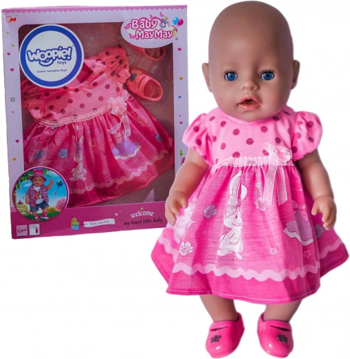Woopie Royal ružové oblečenie pre bábiku so zajačikom 43–46 cm