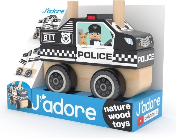 Skladacie drevené policajné auto