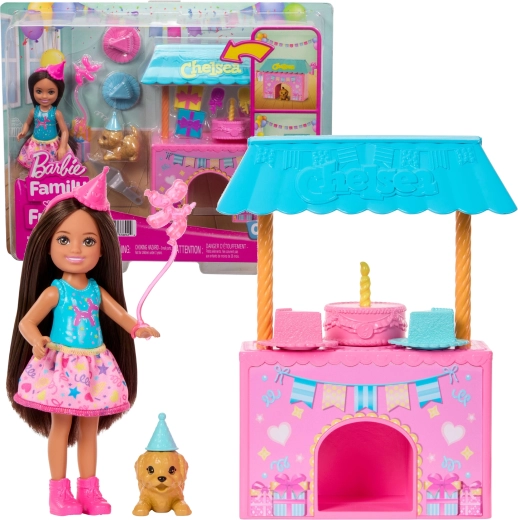 Mattel Barbie Club Chelsea narodeninové prekvapenie – sada s bábikou, psíkom a doplnkami