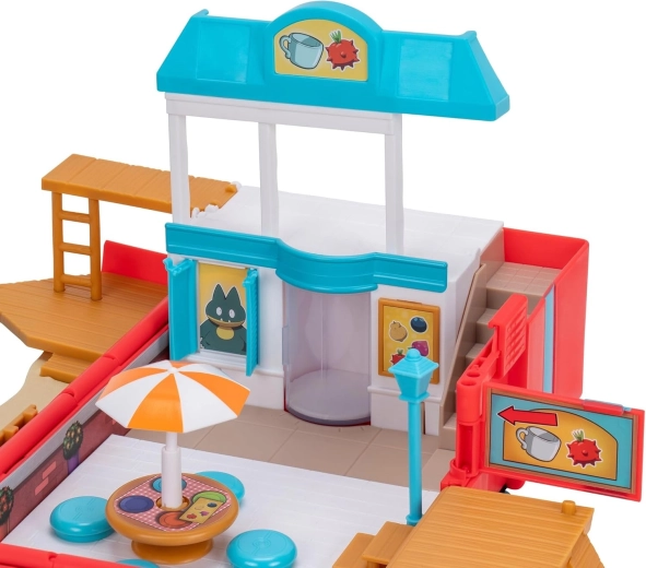 Kaviareň a mestská scenéria na role-play