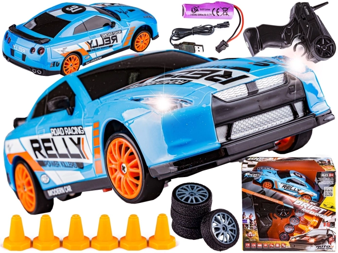 Driftovacie RC auto Nissan GT-R 1:24 2,4 GHz 4WD modré - 1 kus