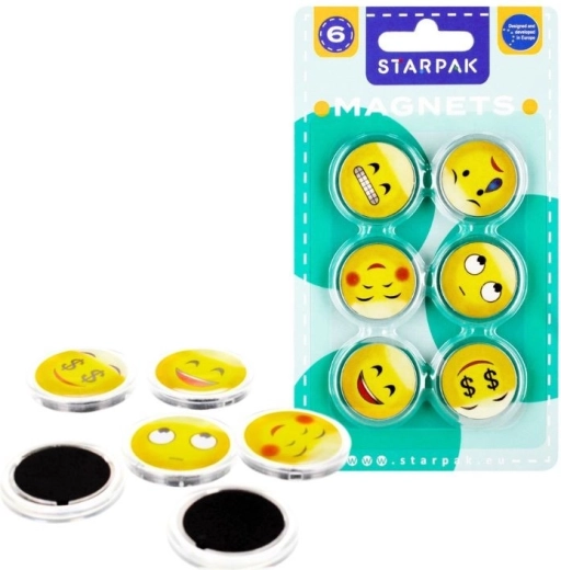 Starpak magnetky smajlík 33 mm (6 ks)