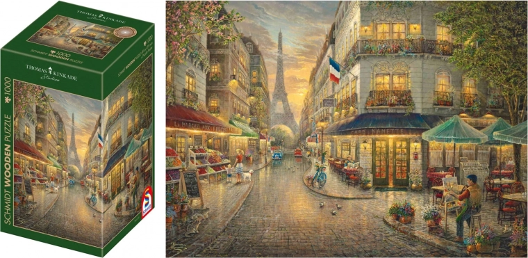 Drevené puzzle Parížska kaviareň 1000 dielikov SCHMIDT