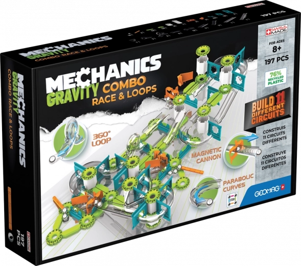 Geomag Mechanics Gravity Combo závodná sada 197 dielikov