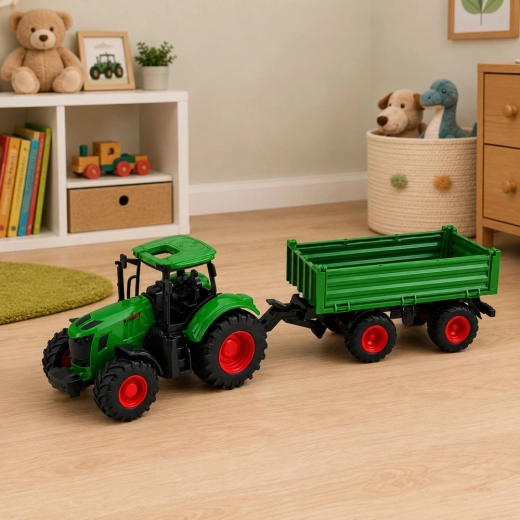 Traktor s prívesom pre realistickú hru na farmu