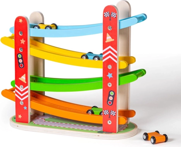 Drevená závodná dráha pre autá od Bigjigs Toys