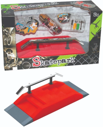 Sada fingerboard skateparku s kovovým zábradlím