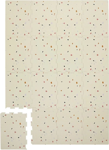 3 Sprouts penová hracia podložka terrazzo cream