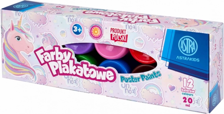 ASTRA pastelové temperové farby 12×20 ml – jednorožec