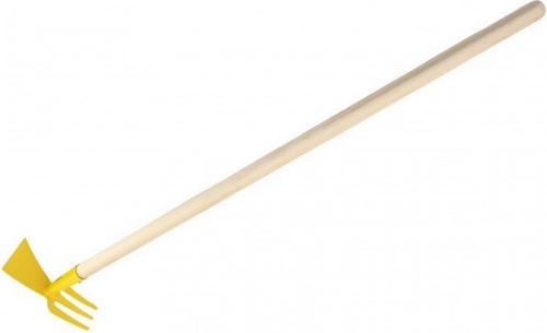 Obojstranná motyčka pre deti žltá s násadou 80cm