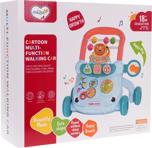 Multifunkčné odrážadlo a chodítko pre deti s doplnkami – modré