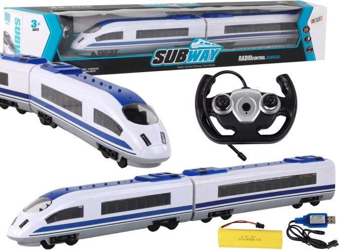 Diaľkovo ovládaný vlak 65 cm Svetlá R/C Biely