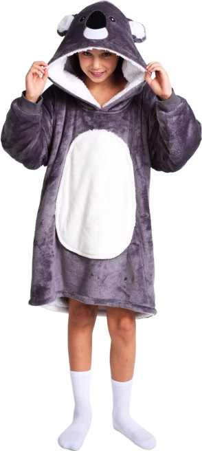 Cozy Noxxiez koala – hrejivá mikinová deka s kapucňou pre deti 7–12 rokov