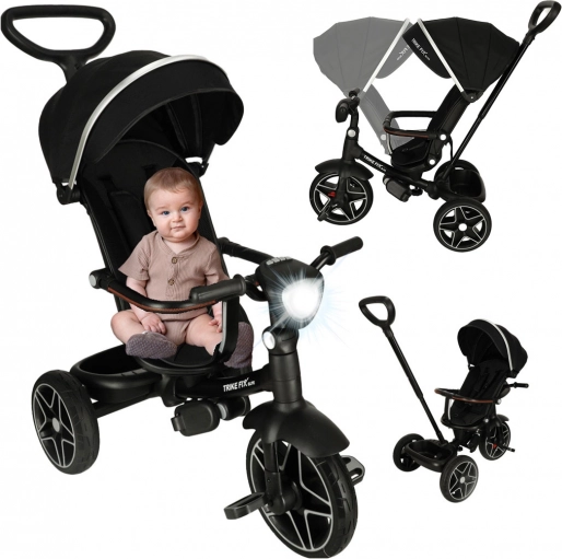 Trike Fix Elite detská trojkolka s funkciou kočíka 2v1 čierna