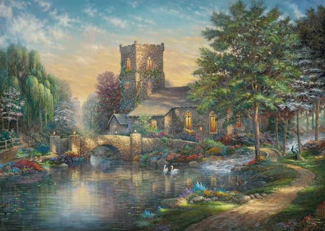 Puzzle Kaplnka vo vŕbovom lese 1000 dielikov SCHMIDT