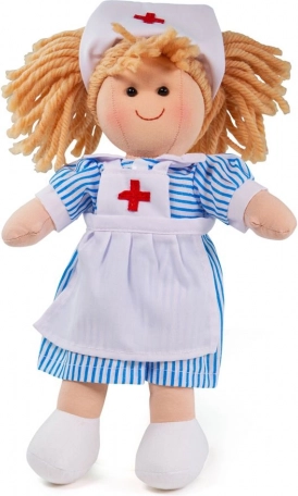 Látková bábika zdravotná sestrička Nancy 28 cm od Bigjigs Toys