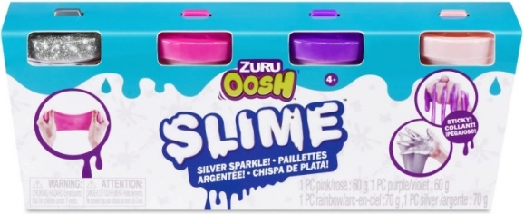 ZURU OOSH Slime – sada malých tub 4‑pack, trblietavé farby