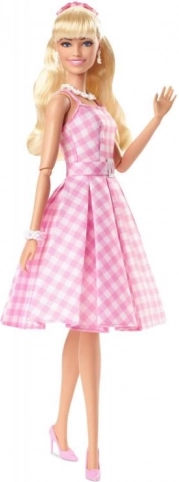 Barbie filmová bábika Margot Robbie v ružových šatách