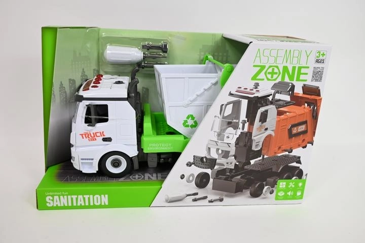 Detské smetiarske auto s kontajnerom na skrutkovanie