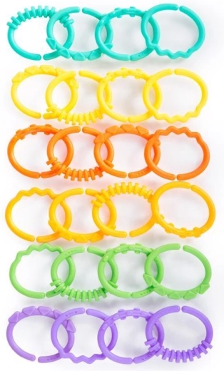 Bright Starts hryzacie a spájacie C krúžky, sada 24 ks