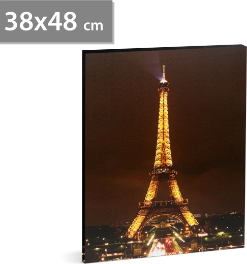 LED obraz Eiffelova veža, 38 × 48 cm