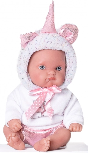 realistická bábika bábätko jednorožec biely 21 cm