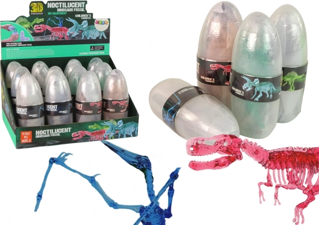 otváracie dinosauřie vajce s kryštalickými figúrkami