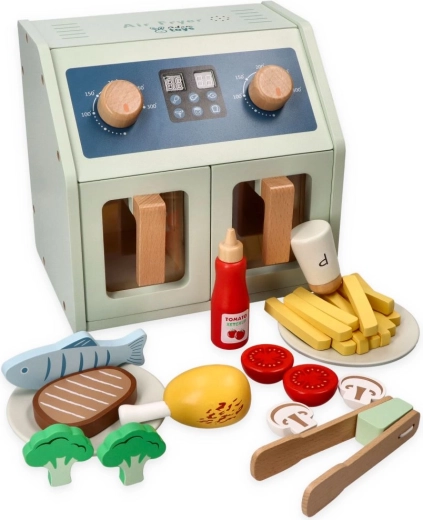 Adam Toys drevená teplovzdušná fritéza s príslušenstvom na batérie