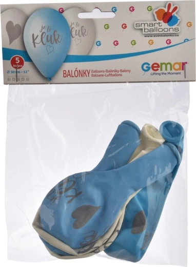 Latexové balóniky Je to chlapec modro-biele 30 cm (5 ks)