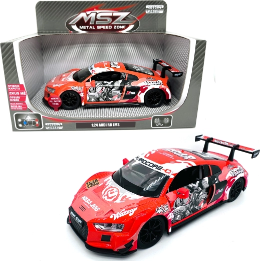 Kovový model Audi R8 LMS so svetlom a zvukom v mierke 1:24