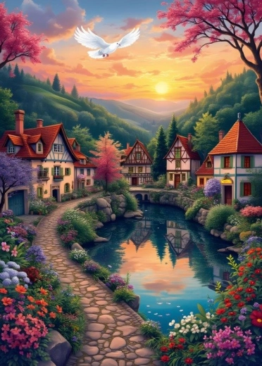 Puzzle Dedina pri Vode 500 dielikov