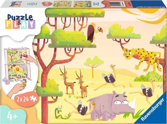 Puzzle & Play: Safari - RAVENSBURGER 2x24 dielikov