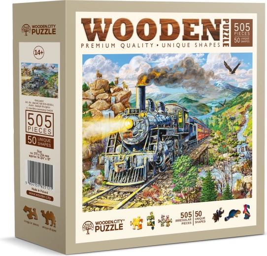 WOODEN CITY Drevené puzzle železnica 505 dielikov