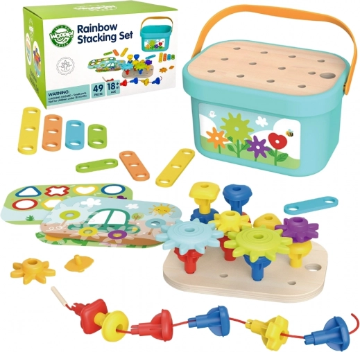 Woopie Green Konštrukčný Box Motorický Montessori 12v1