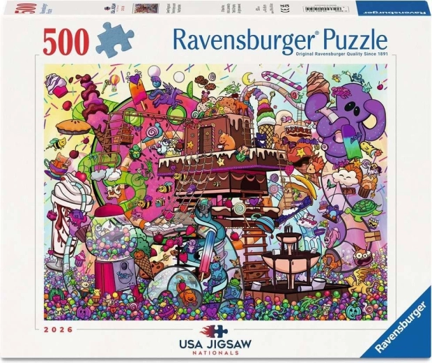Ravensburger puzzle USA Jigsaw Nationals: Sladké ihrisko (500 dielikov)