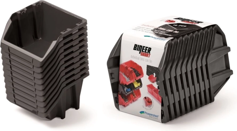 Sada úložných boxov Bineer Short, 10 ks, 288 × 158 × 187 mm, čierne