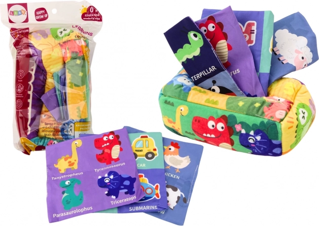 Krabica s mäkkými vreckovkami 6 látok 3 farebné vlnovky so stuhou