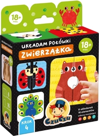 CzuCzu skladám polovice zvieratiek – prvé puzzle