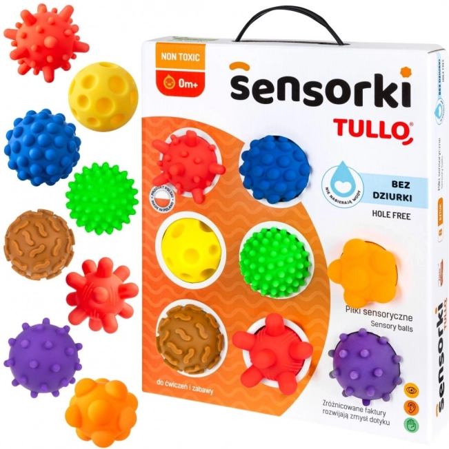 Senzorické loptičky TULLO 8 ks bez otvorov