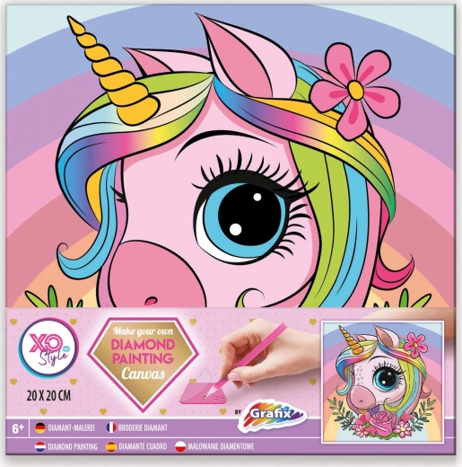 Diamantové maľovanie na ráme Jednorožec 20 × 20 cm