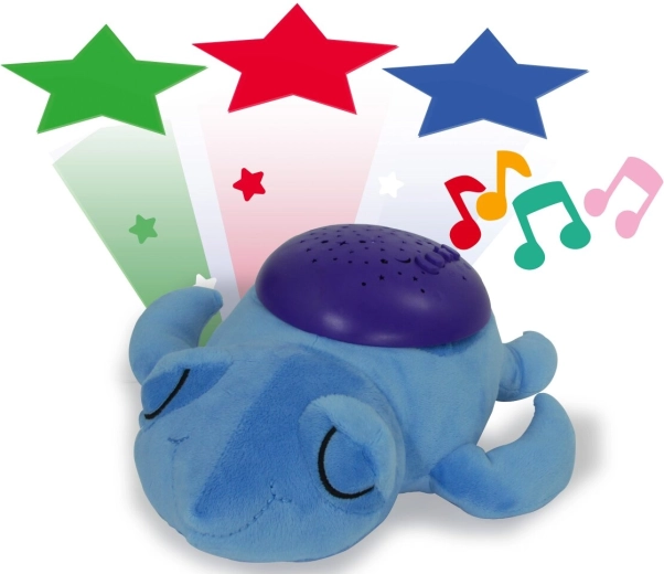 Jamara LED nočná lampička s projektorom a melódiami Dreamy Turtle, modrá – 1 kus