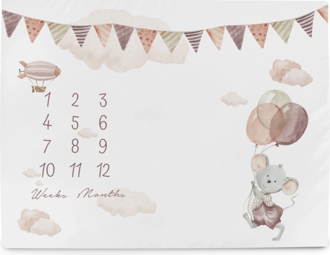 Ceba Baby míľniková podložka na fotenie Basic Mouse 92 × 72 cm