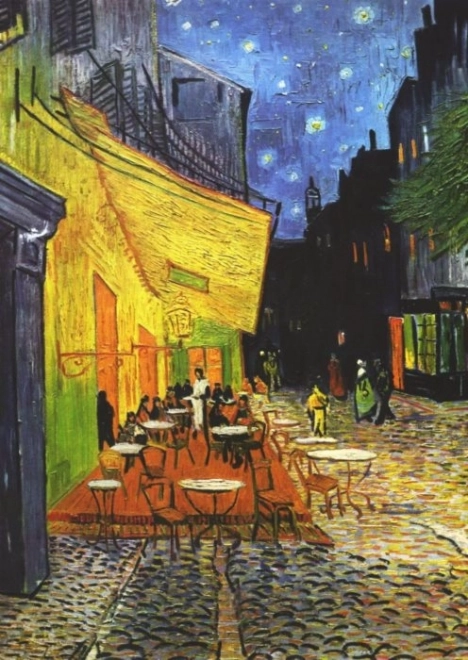 Puzzle PIATNIK Terasa kaviarne v noci 1000 dielikov