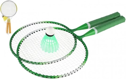 Detská bedmintonová sada – 2 rakety a 1 košík, kov/plast, v sieťke