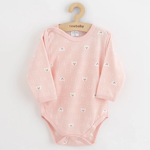 Dojčenské body na celé rozopínanie New Baby Classic II medvedík biela