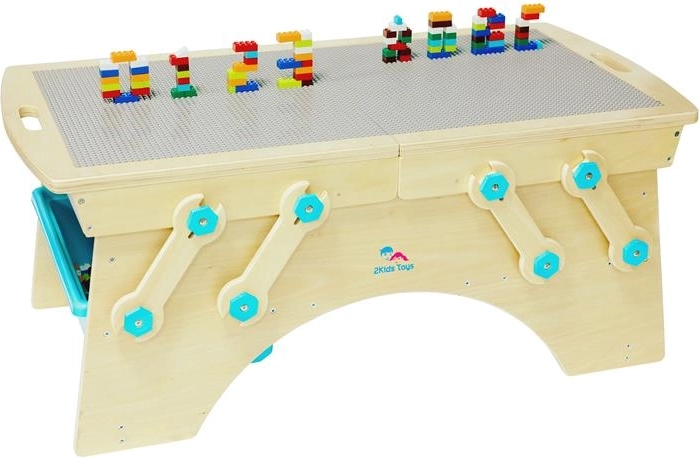 2Kids Toys hrací stôl pre stavebnicu s úložným priestorom