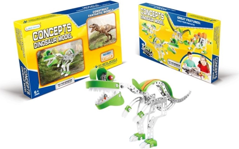 Kovová stavebnica dinosaurus - 1 kus