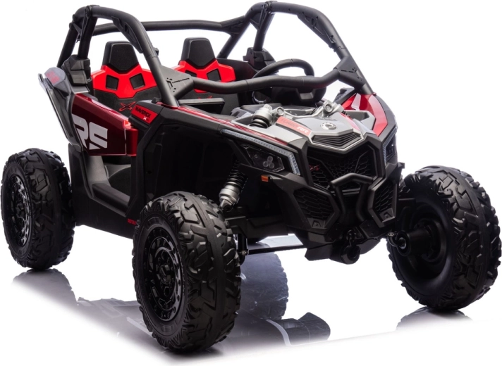 Can-Am Maverick turbo rr silné elektrické autíčko na batériu, červené lakované
