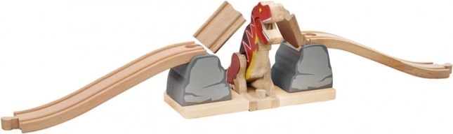 Drevený most s T. rexom pre vláčkodráhu BIGJIGS RAIL